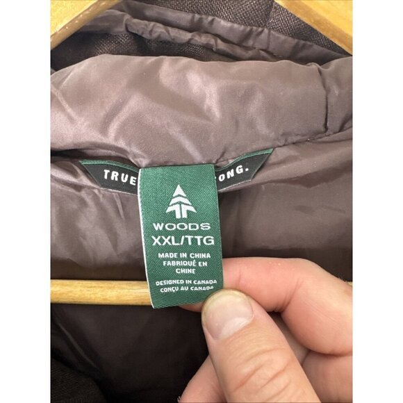 Woods Down Parka XXL Brown Hooded Winter Jacket True North Outerwear - Picture 7 of 10